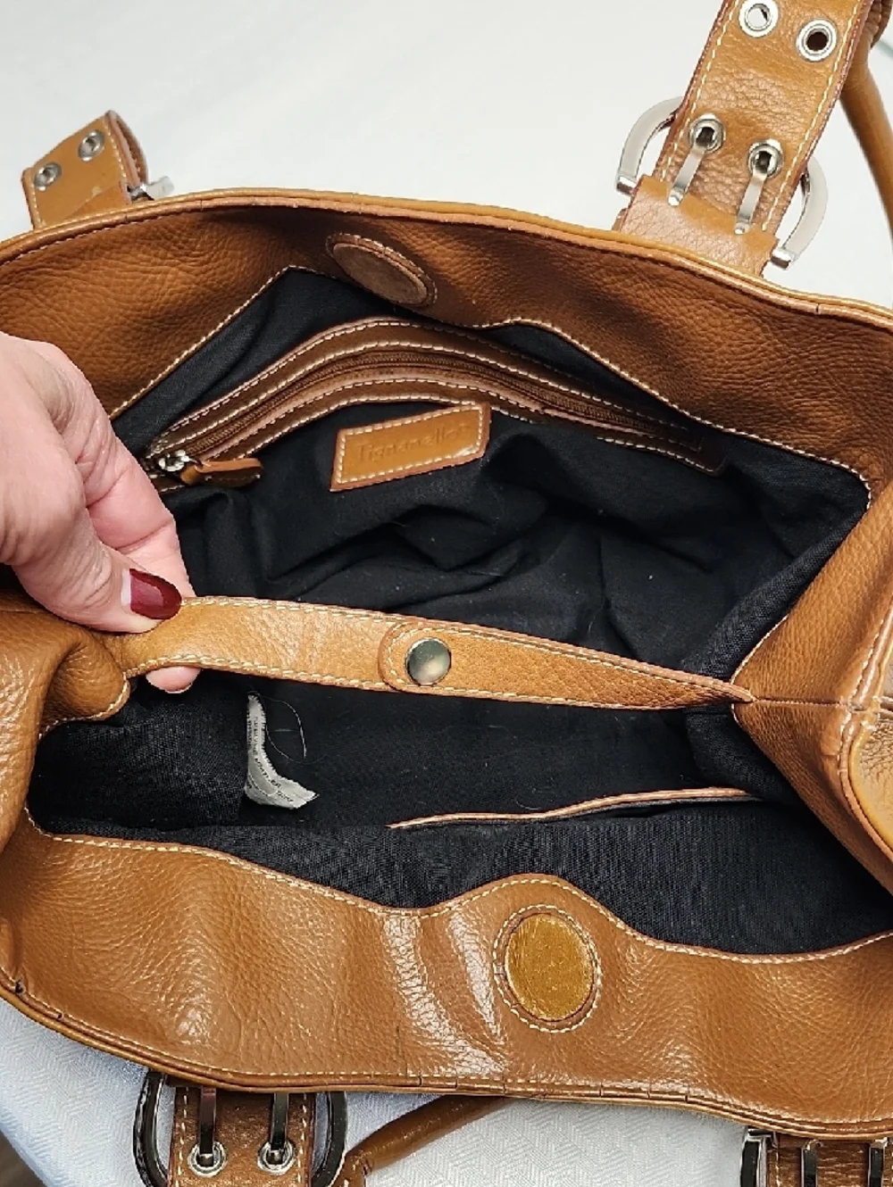 Tignanello Leather Hobo Shoulder Bag